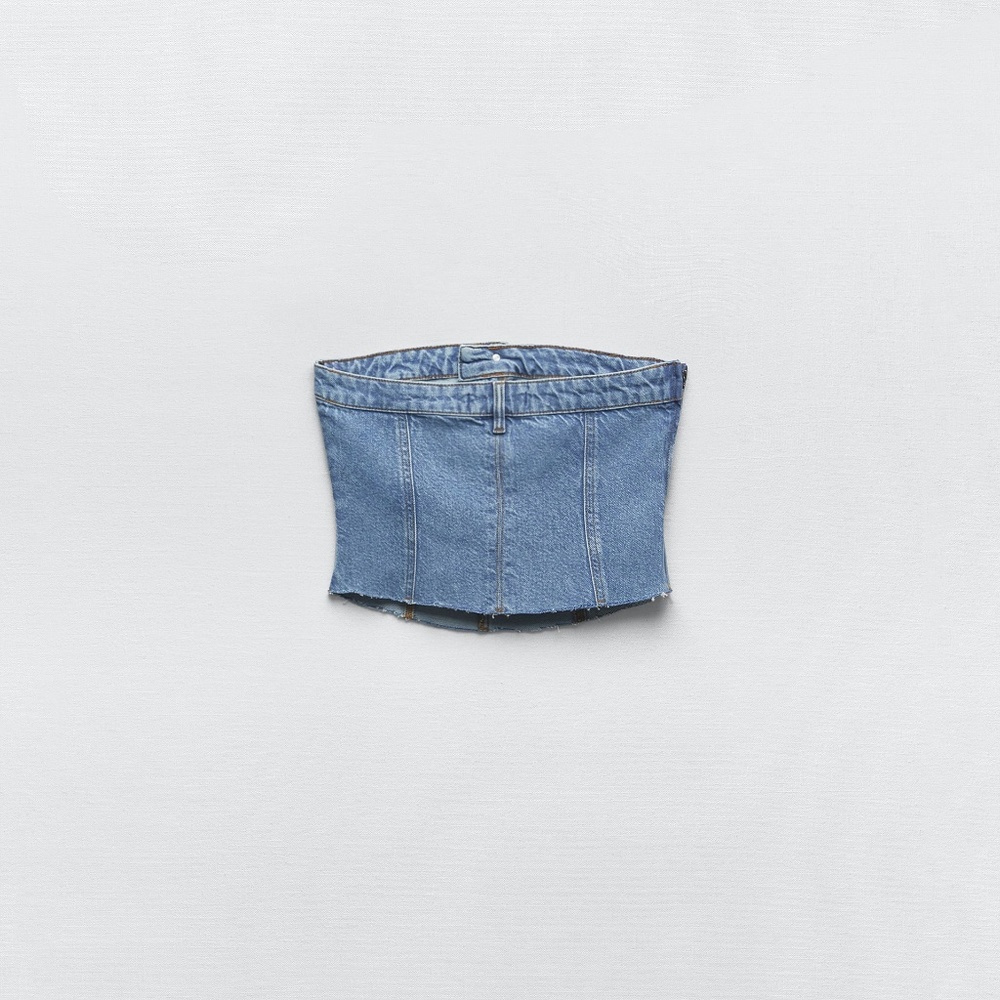 ZARA DENIM TOP - Picture 5 of 7